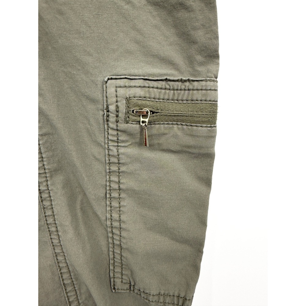 Chico's Cargo Pants Women 0.5 US 6 Olive Green Cropped Utility Stretch Straight - Picture 3 of 10